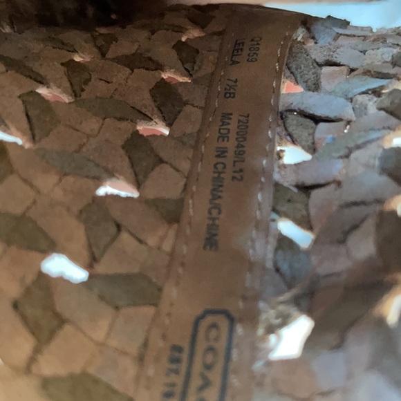 Coach “Leela” 7 1/2 Leather Basketweave Stiletto High Heel Shoes - Picture 6 of 11